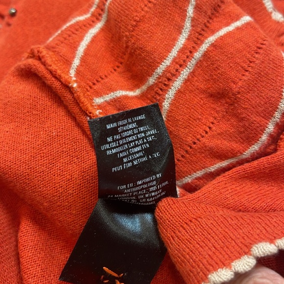 Anthropologie Winter Waves Yellow Bird Cardigan Sweater size small - Picture 9 of 9